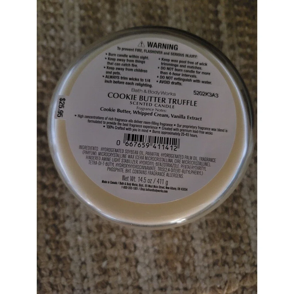 Cookie Butter Truffle - Bath and Body Works 3-wick Candle